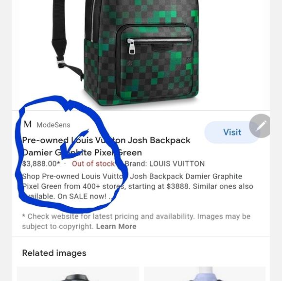 Louis Vuitton Backpack Limited Edition Damier Graphite Pixel,Green&blk - Picture 9 of 9